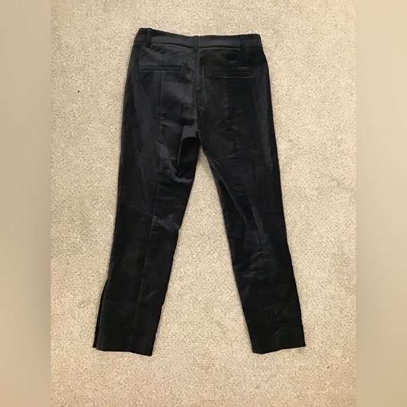 Anthropologie The Essential Slim Black Velvet Velour Suede Womens pants size 8 - Picture 4 of 4